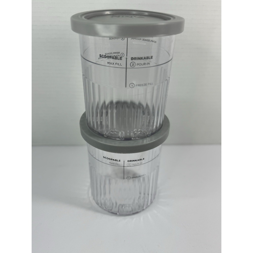 Ninja Creami Pint Container Used Lot Of 2 Ice Cream Cups Excellent Condition.